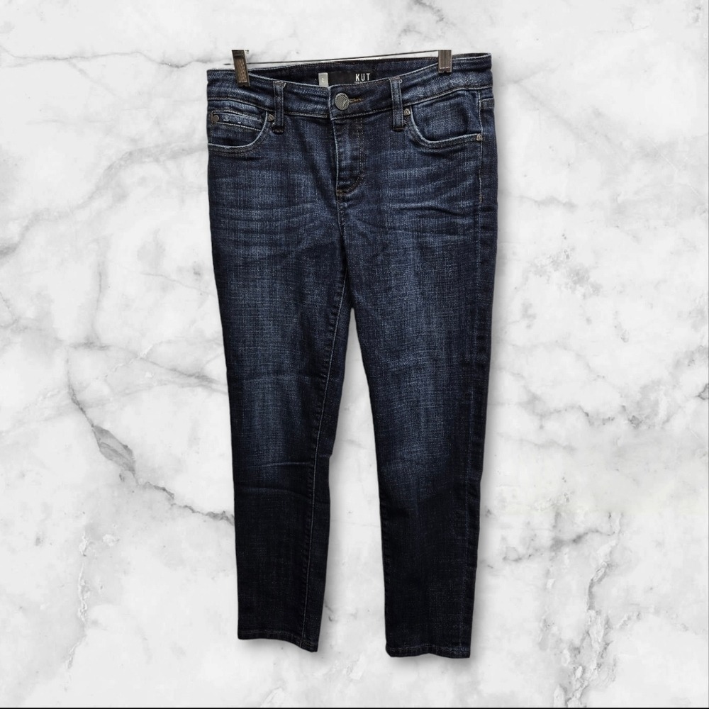 Kut From The Kloth Catherine Ankle Straight Leg Womens Size 2 Jeans Distressed